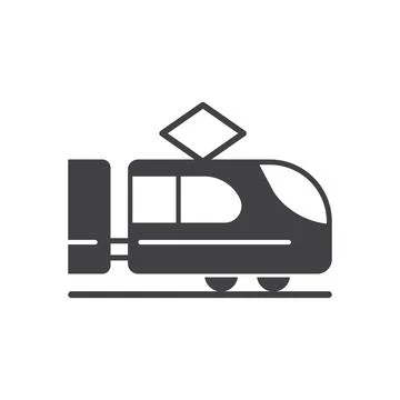 Metro train icon in flat style. Subway vector illustration on isolated back.. Stock Illustration