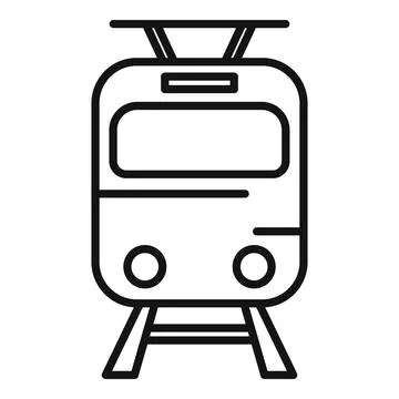 Metro train icon outline vector. City waiting Stock Illustration