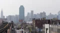 Metro Train Line 7 Passing in Queens, New York City Skyline, Manhattan Cityscape HD Footage