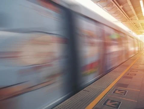 Metro Train with motion blur effect Stockfoto's