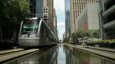 Metro Train Pass Downtown 스톡 동영상 24855356