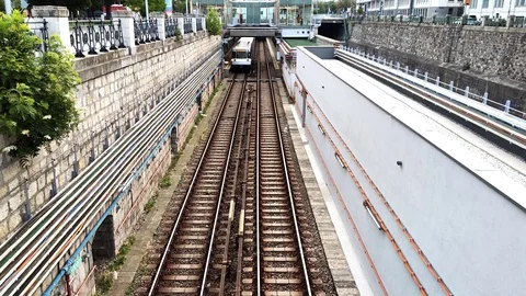 Metro Train Passing In Vienna, Austria Slow Motion Video stock 111139092