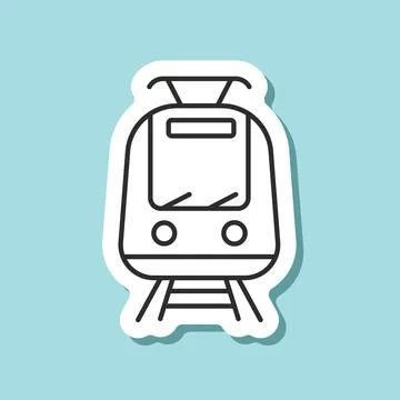 Metro train sticker icon in line stroke flat style. Subway vector illustrat.. Stock Illustration