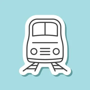 Metro train sticker icon in line stroke flat style. Subway vector illustrat.. Stock Illustration