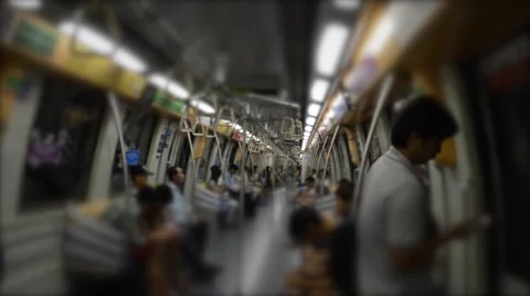 Metro train subway inside Видео 50008316