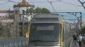 Metro train traveling through the metro station in Porto 4k or 4k+ Resolution