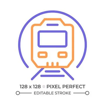 Metro train two color line icon Stock Illustration
