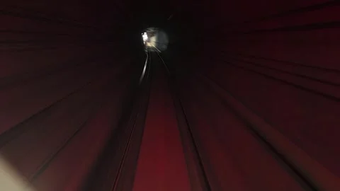 Metro Tunnel Hyperlapse Stock Footage 303902344