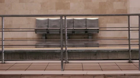 Metro. Two metro trains arrive at the station. Ukraine. Kiev. Stock-Footage 134358251