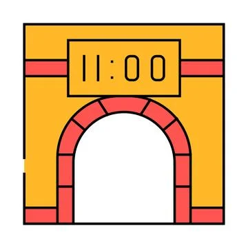 Metro underground clock icon color illustration Ilustración de archivo