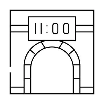 Metro underground clock line icon vector illustration Stock Illustration