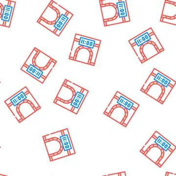 Metro underground clock vector seamless pattern Stock Illustration