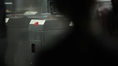 Metro underground gate Stock Footage 50474246