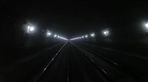 Metro Underground Tunnel Stock Footage 63981059