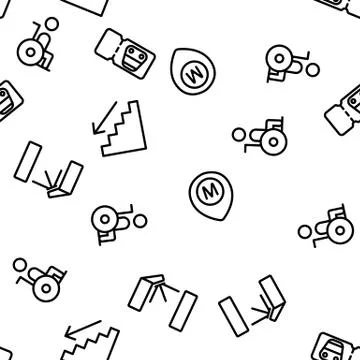 Metro Underground Vector Seamless Pattern イラスト素材