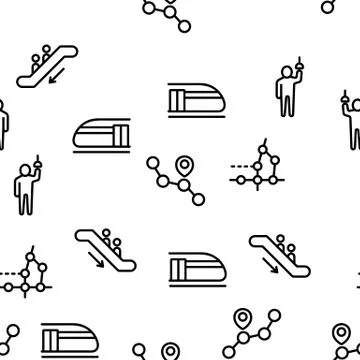 Metro Underground Vector Seamless Pattern イラスト素材