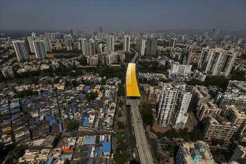 Metro work in progress in Mumbai, India - 09 Mar 2021 Stock Photos