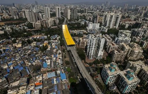 Metro work in progress in Mumbai, India - 09 Mar 2021 Stock Photos