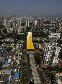 Metro work in progress in Mumbai, India - 09 Mar 2021 Stock Photos