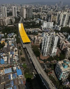 Metro work in progress in Mumbai, India - 09 Mar 2021 Stock Photos