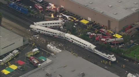 Metrolink Train Disaster Stock Footage 40671317