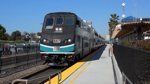 Metrolink Train Oceanside Stock Footage 103490416