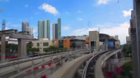 Metromover Miami inner loop timelapse Stock-Footage 80817191