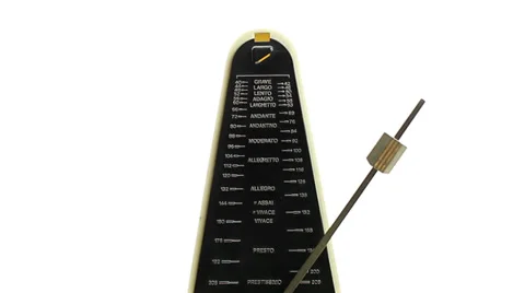 Metronome, Adagio - Close up, Studio shot on white background Stock Footage 34451753
