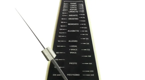 Metronome, Allegro - Close up, Studio shot on white background Stock Footage 34451621