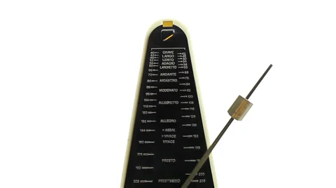 Metronome, Andante - Close up, Studio shot on white background Stock Footage 34451704