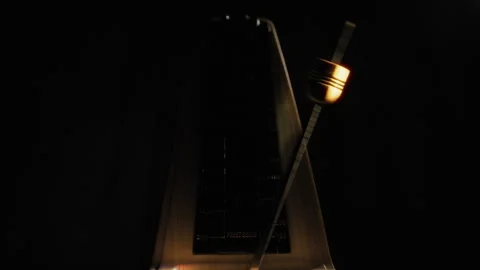 Metronome In The Dark Ticking Stock Footage 301912375