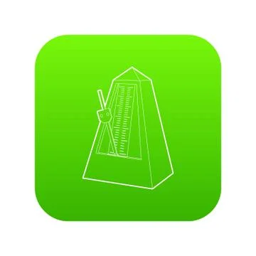 Metronome icon green vector 스톡 일러스트