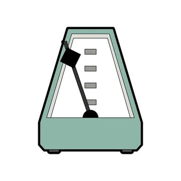 Metronome isolated. device that marks short intervals of time with even beats Illustrazione stock