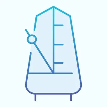 Metronome with moving pendulum flat icon. Tempo vector illustration isolated on 스톡 일러스트