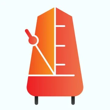 Metronome with moving pendulum flat icon. Tempo vector illustration isolated on Illustrazione stock