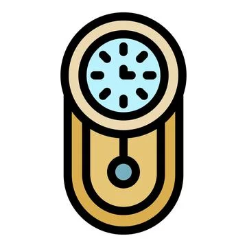 Metronome pendulum clock icon color outline vector Stock Illustration