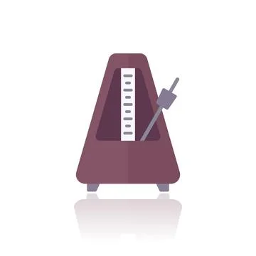 Metronome with a pendulum icon, flat vector Stock Illustration
