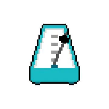 Metronome pixel art. 8 bit device that marks short intervals of time with eve Illustrazione stock