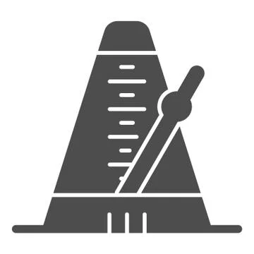 Metronome solid icon, Sound design concept, music and beat mechanism sign on Stock Illustration