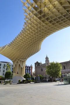The Metropol Parasol or also know as The Mushrooms at La Encarnacion Square.. Stock Photos