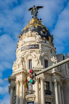 Metropolis Building in Madrid, Spain 스톡 사진