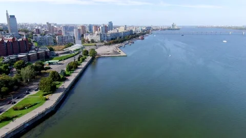 Metropolis on the coast of the bay Stock Footage 140561570