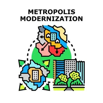 Metropolis modernization concept for urban development Stock Illustration