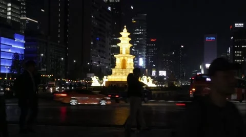 Metropolis Monument night time lapse Video stock 63385814