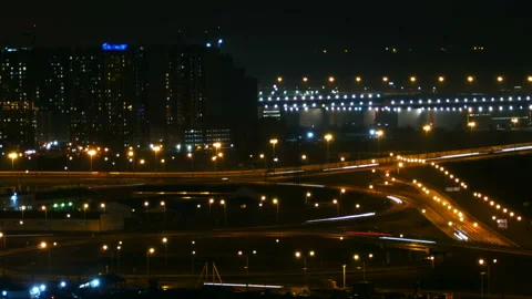 Metropolis night traffic Stock Footage 151175499