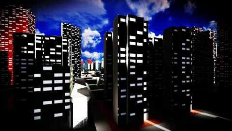 Metropolis - panoramic view Stock Illustration