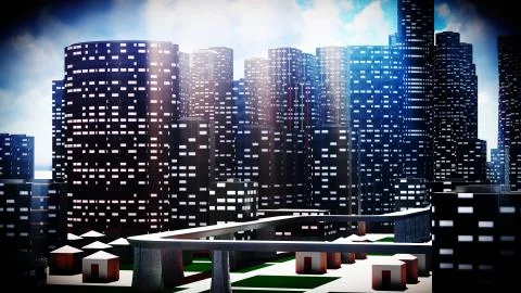 Metropolis - panoramic view Illustrazione stock