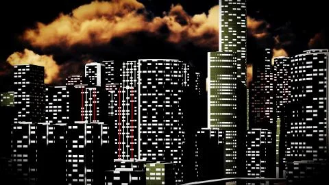 Metropolis - panoramic view Stock Illustration