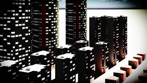 Metropolis - panoramic view Stock Illustration