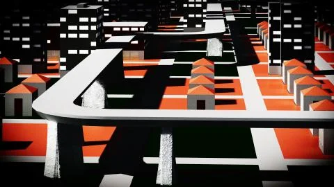 Metropolis - panoramic view Stock Illustration